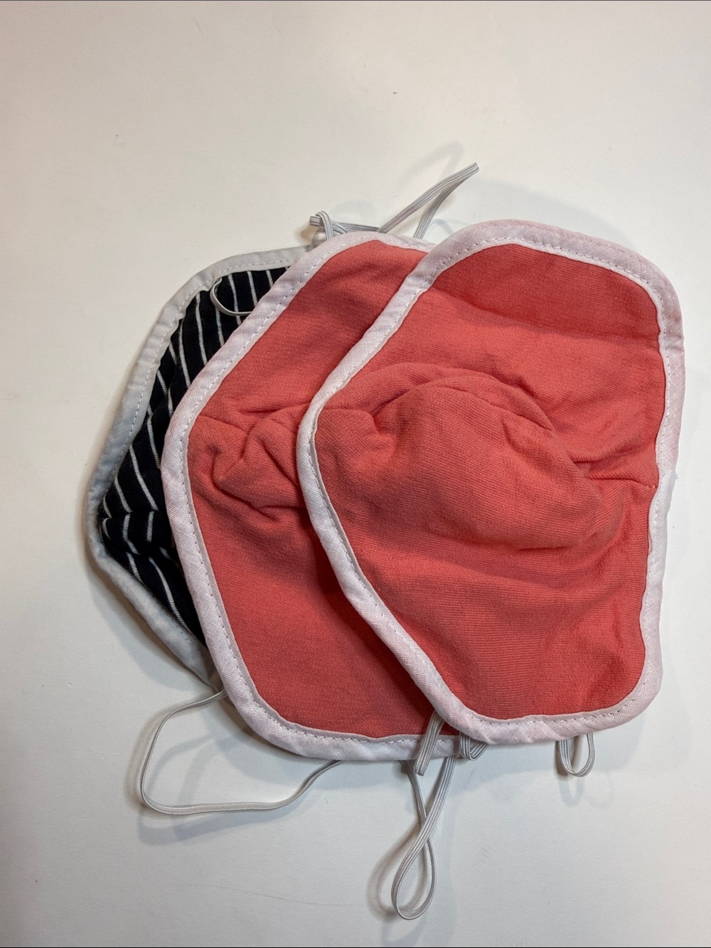 Kids Coral Bucket Hat with White Trim - Unbranded pack of 3